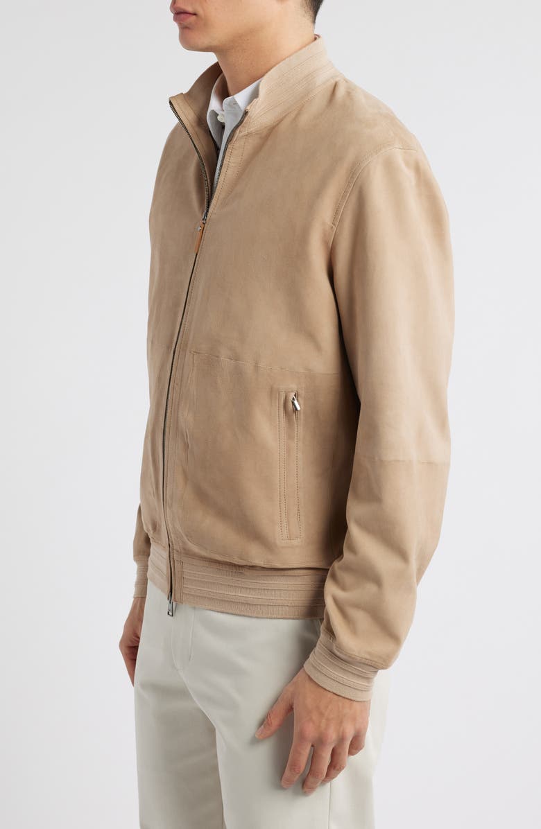 Canali Ultrasoft Suede Bomber Jacket, Alternate, color, 