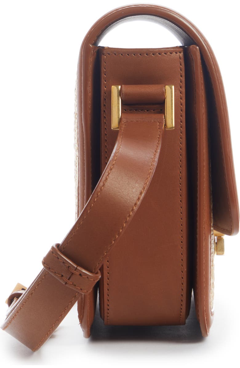 Saint Laurent Small Solfernio Raffia Shoulder Bag, Alternate, color,
