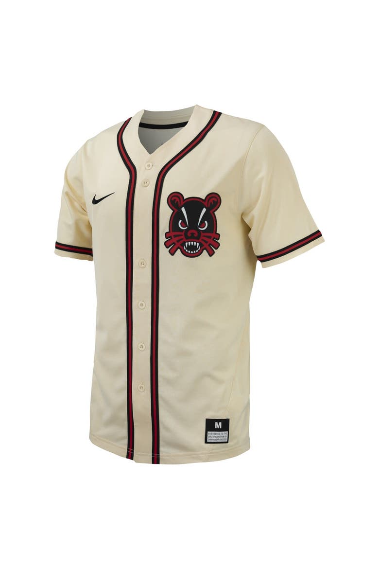 Men's Nike  Natural Cincinnati Bearcats Replica Full-Button Baseball Jersey, Alternate, color, Natural