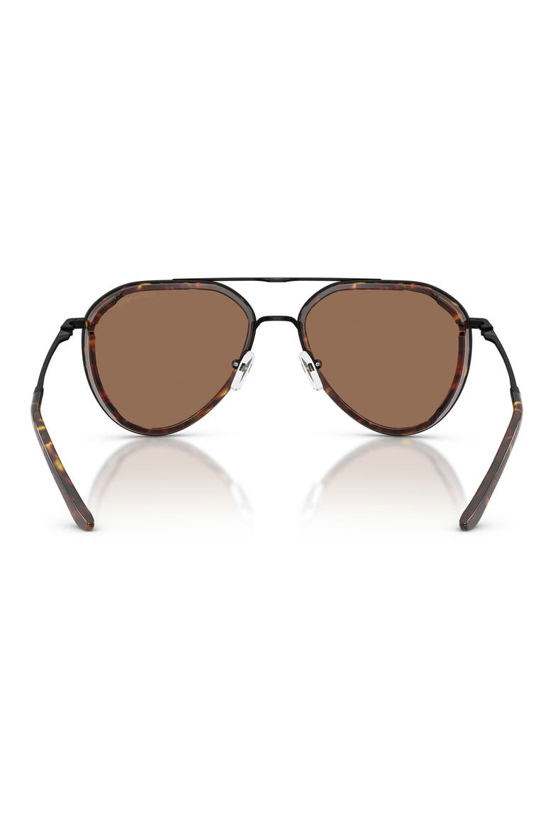 56mm Pilot Sunglasses, Alternate, color, MATTE BLACK / DARK BROWN