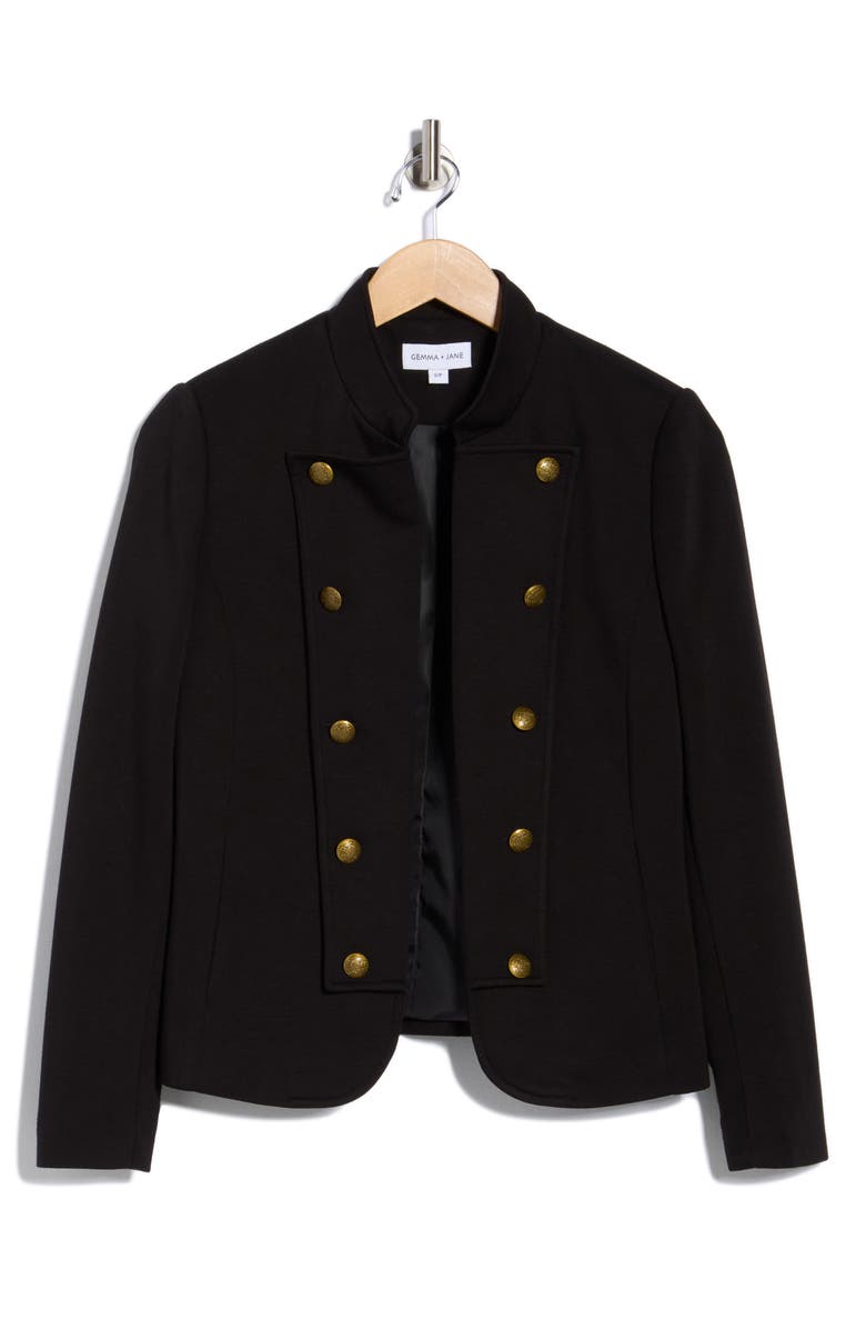 Gemma + Jane Military Band Jacket, Alternate, color, Black