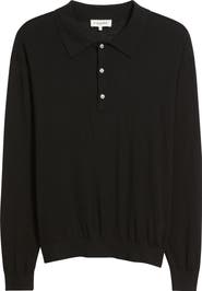 FRAME Superfine Merino Wool & Cashmere Polo Sweater