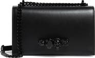 McQueen Alexander McQueen Blackout Leather Crossbody Knuckle Bag