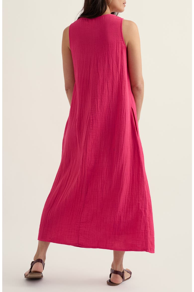 Hellborine Sleeveless Organic Cotton Dress, Alternate, color, BRIGHT RADISH