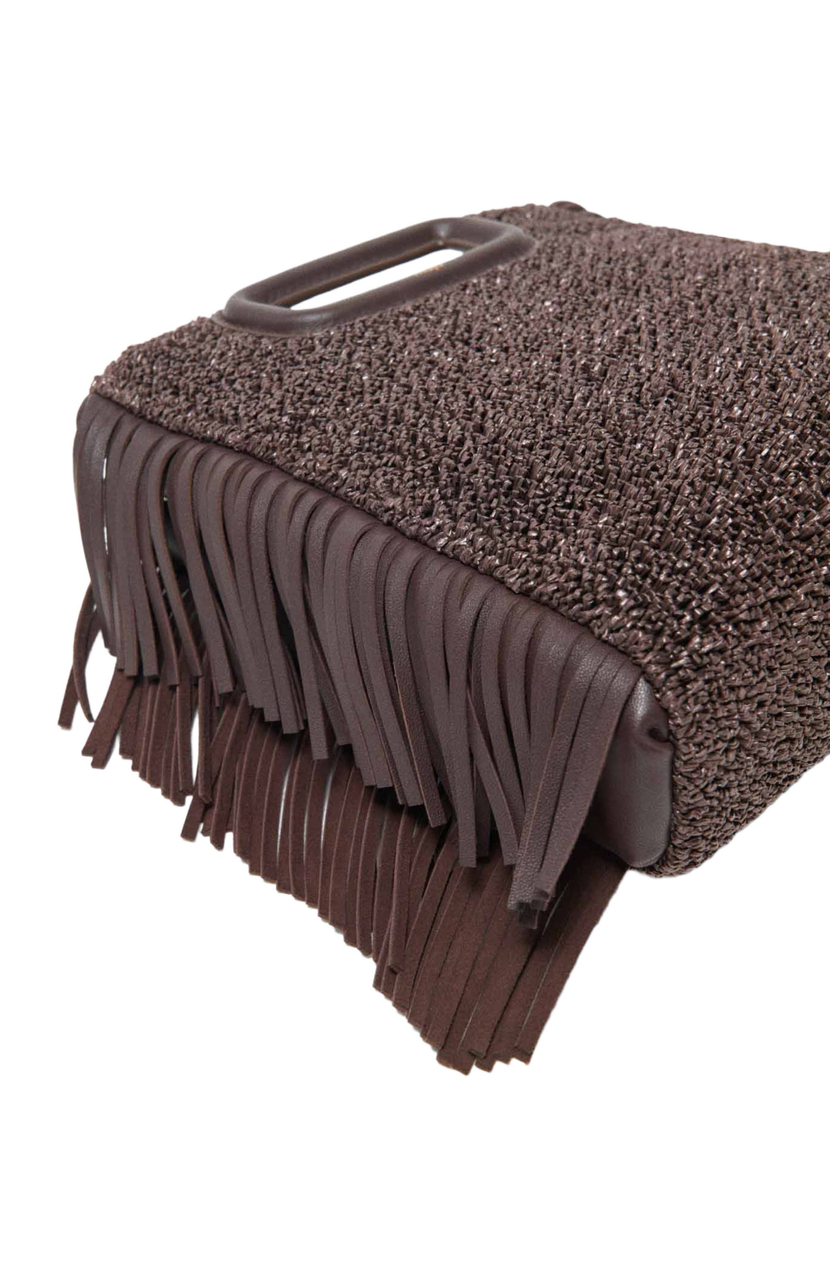 maje M new raffia, Alternate, color, Dark Brown