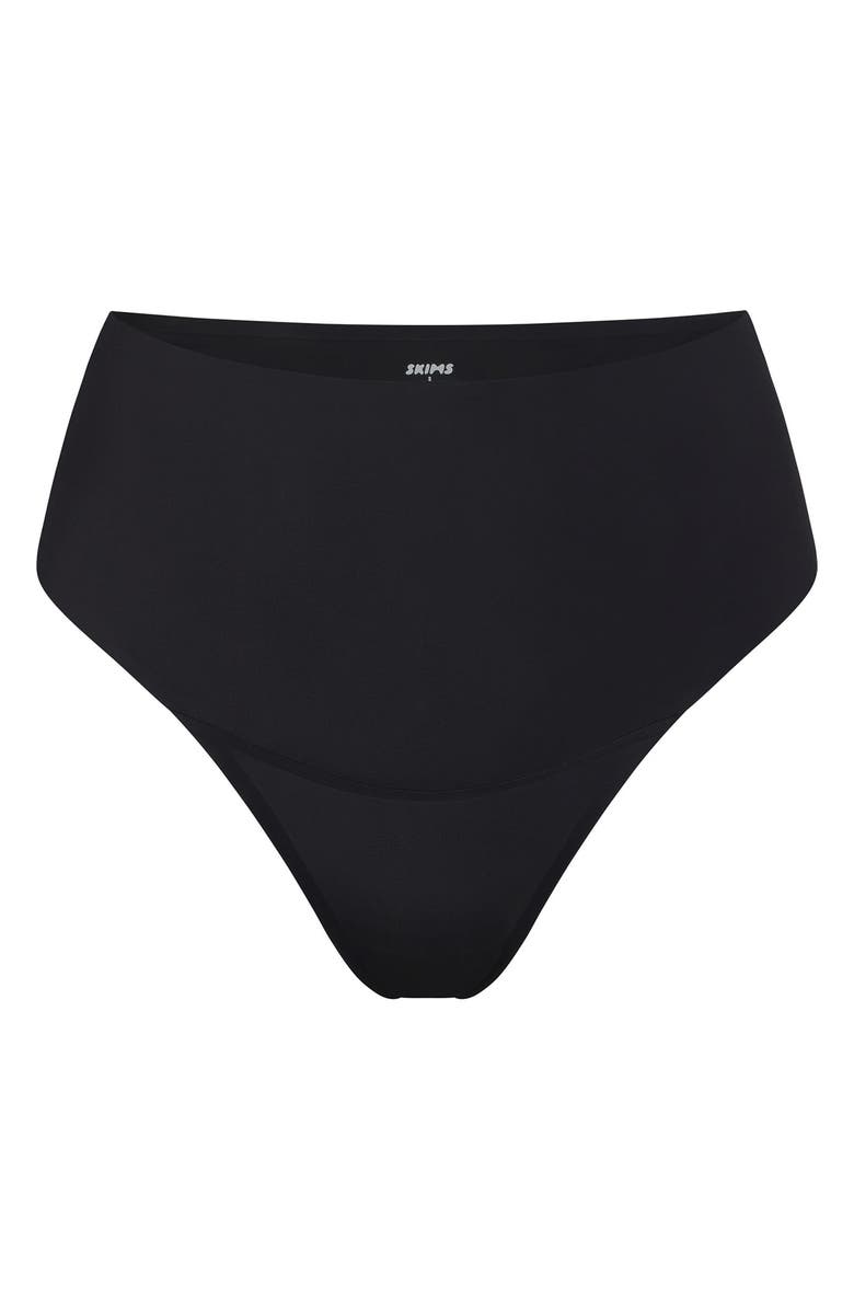 SKIMS Smoothing Intimates High Waist Thong, Alternate, color, Onyx