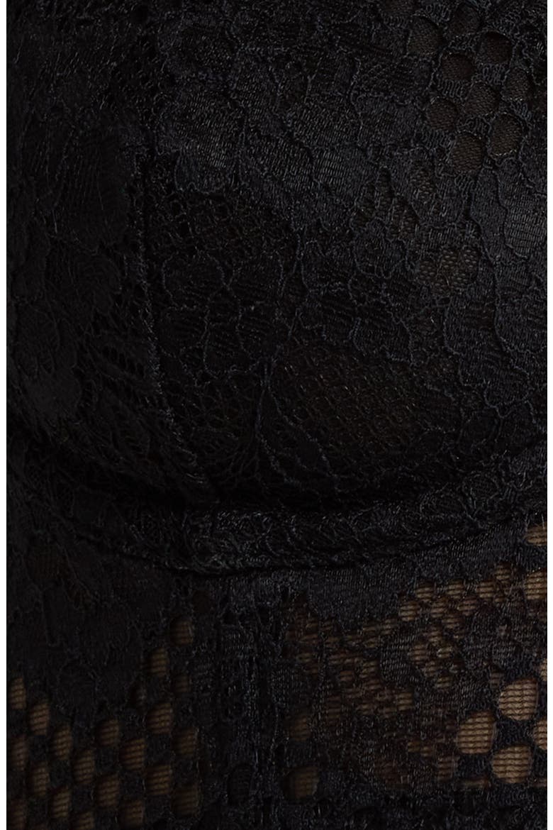 Intimately FP Graphic Edge Demi Longline Bra, Alternate, color, BLACK