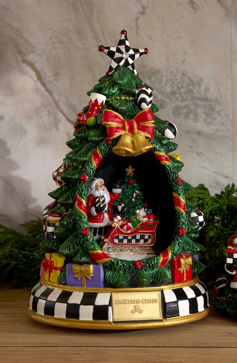 MACKENZIE CHILDS Courtly Christmas Tree & Santa Musical Display, Alternate, color, Courtly