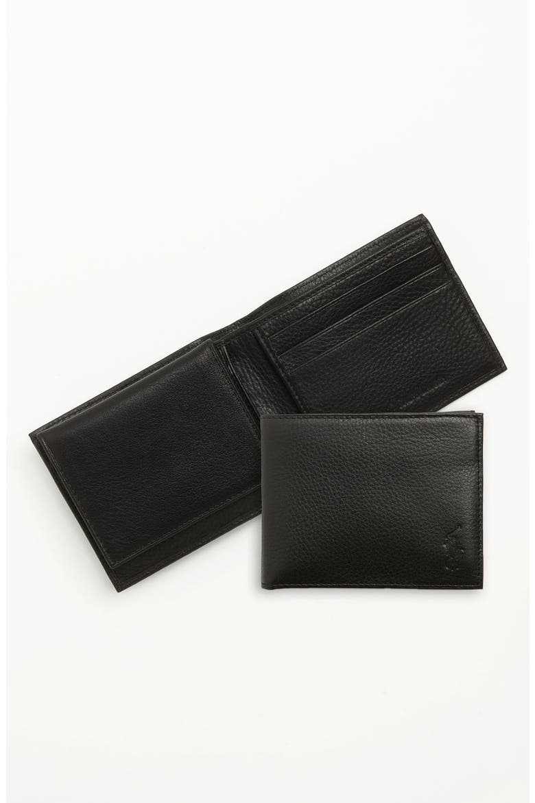 Leather Passcase Wallet, Alternate, color, BLACK