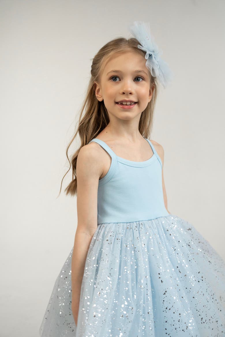 Sleveless Sparkle Tulle Dress, Alternate, color, Sparkle Blue