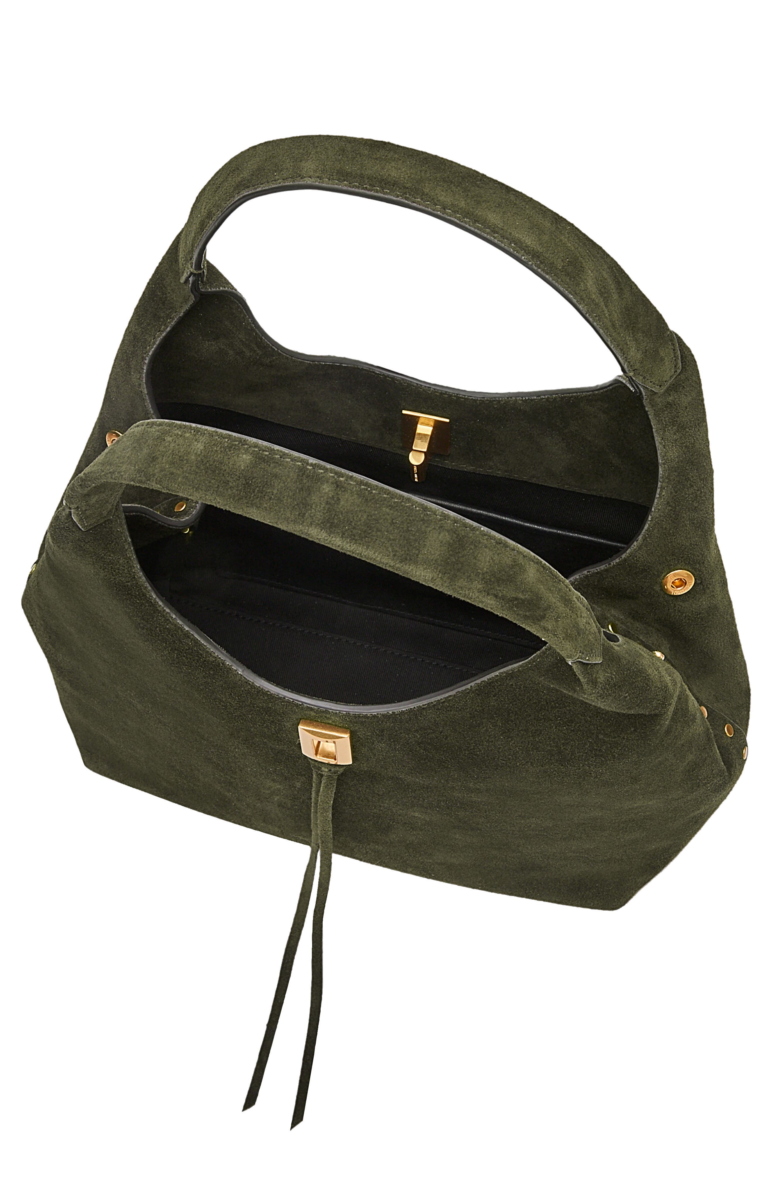 Rebecca Minkoff Darren Suede Carrysome Bag, Alternate, color, Moss