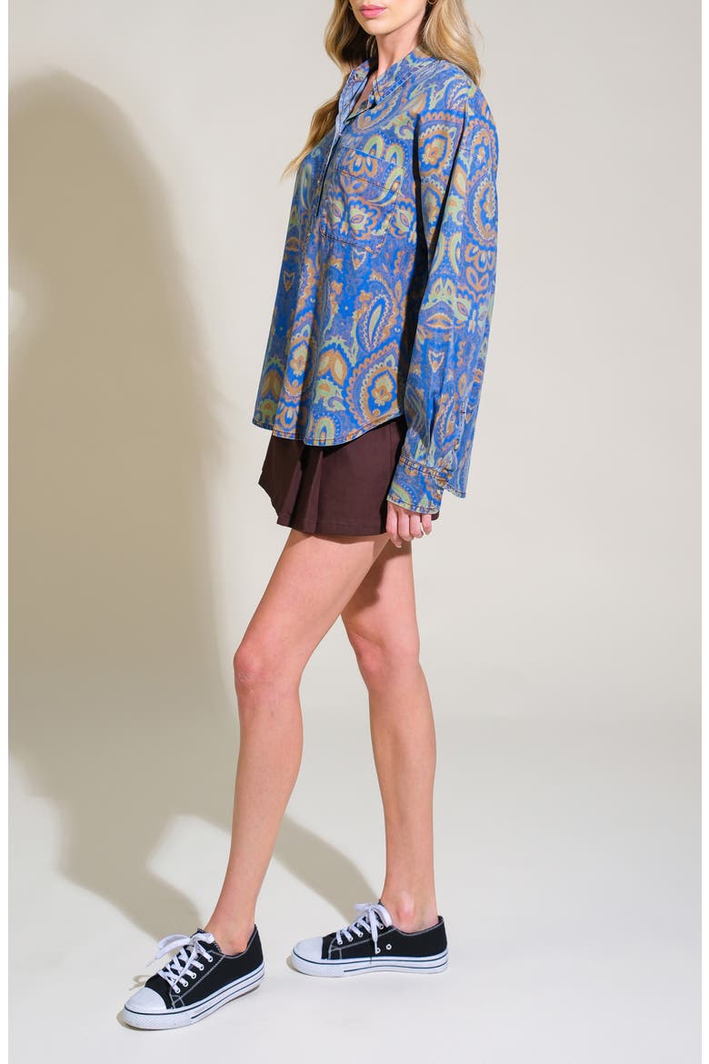 Paisley Long Sleeve Chambray Shirt, Alternate, color, CHAMBRAY