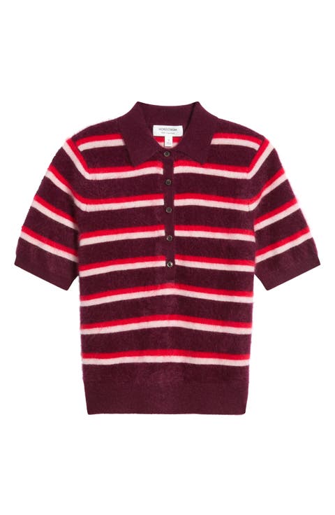 Brushed Cashmere Polo Sweater