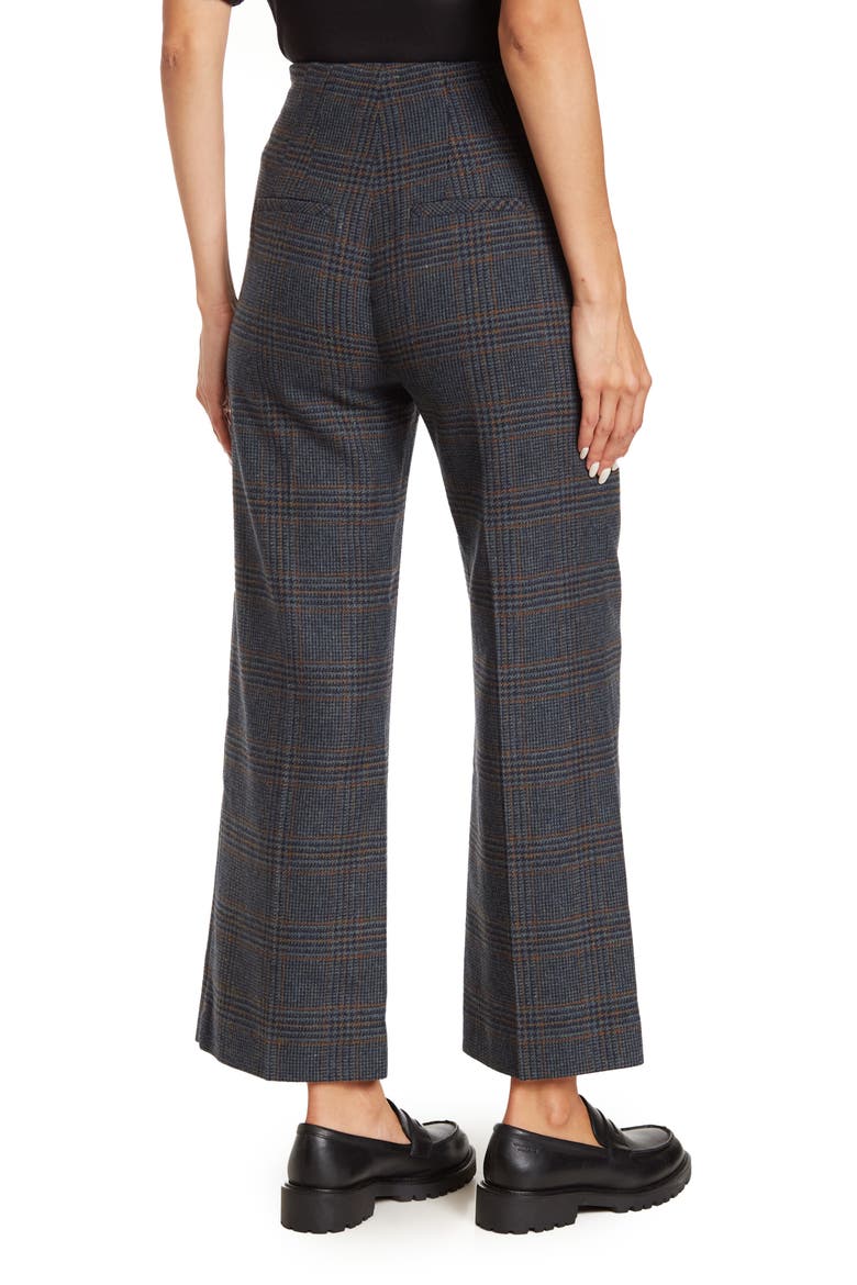 Dova Glen Plaid Ankle Wide Leg Wool Pants, Alternate, color, NAVY MULTI