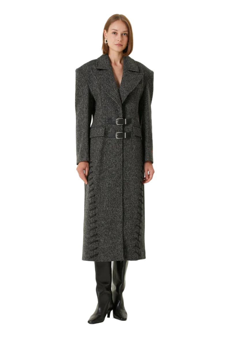Wool & Cashmere Blend Your *Itch Cashmere Blend Long Overcoat, Alternate, color, BLACK & WHITE