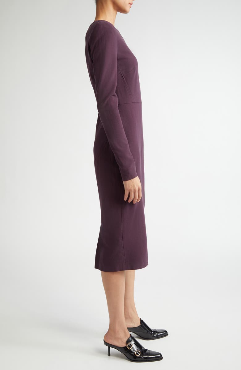 Victoria Beckham Long Sleeve Wool Blend T-Shirt Dress, Alternate, color, 