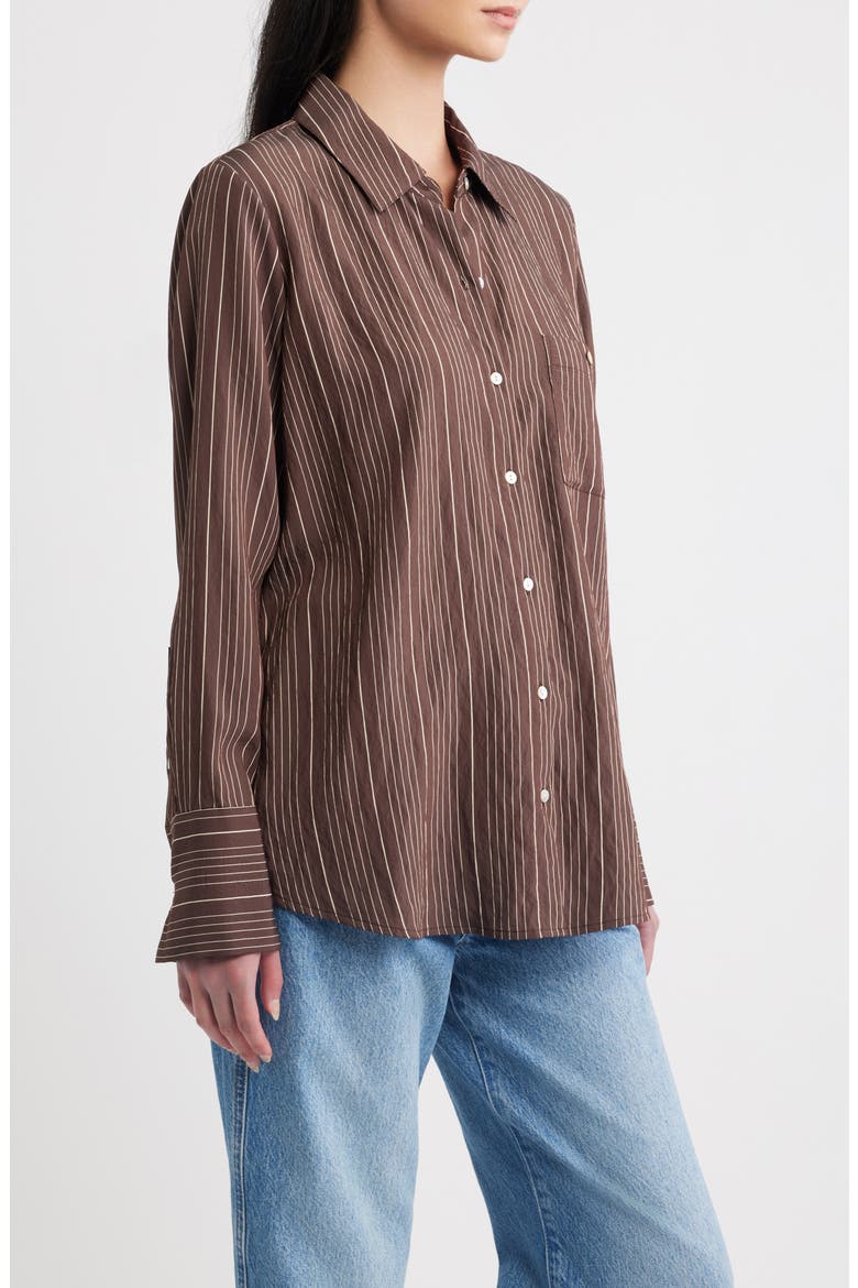 Beck Striped Button-Front Shirt, Alternate, color, CHICORY STRIPE