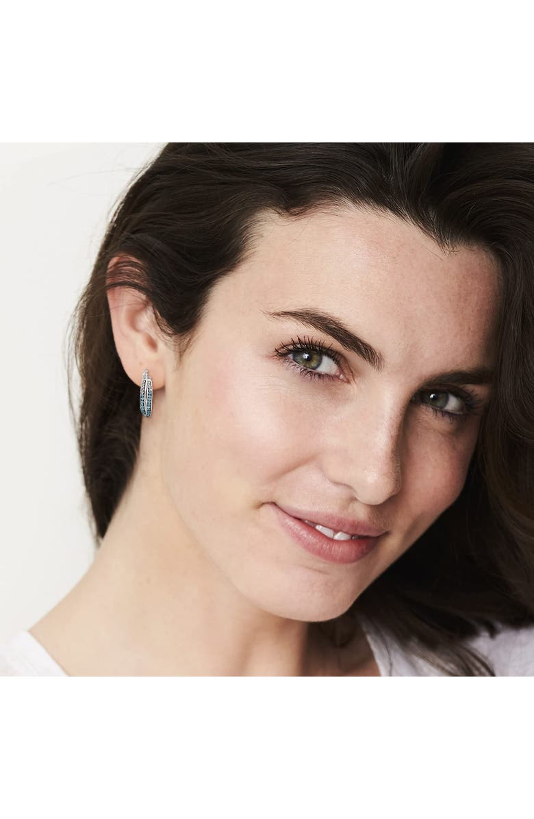 CRYSTALOGY Crystal Inside Out Double Twist Oval Hoop Earrings, Alternate, color, Multi