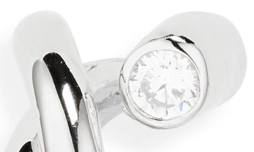 Completedworks Cubic Zirconia Hoop Earrings In Silver Plated