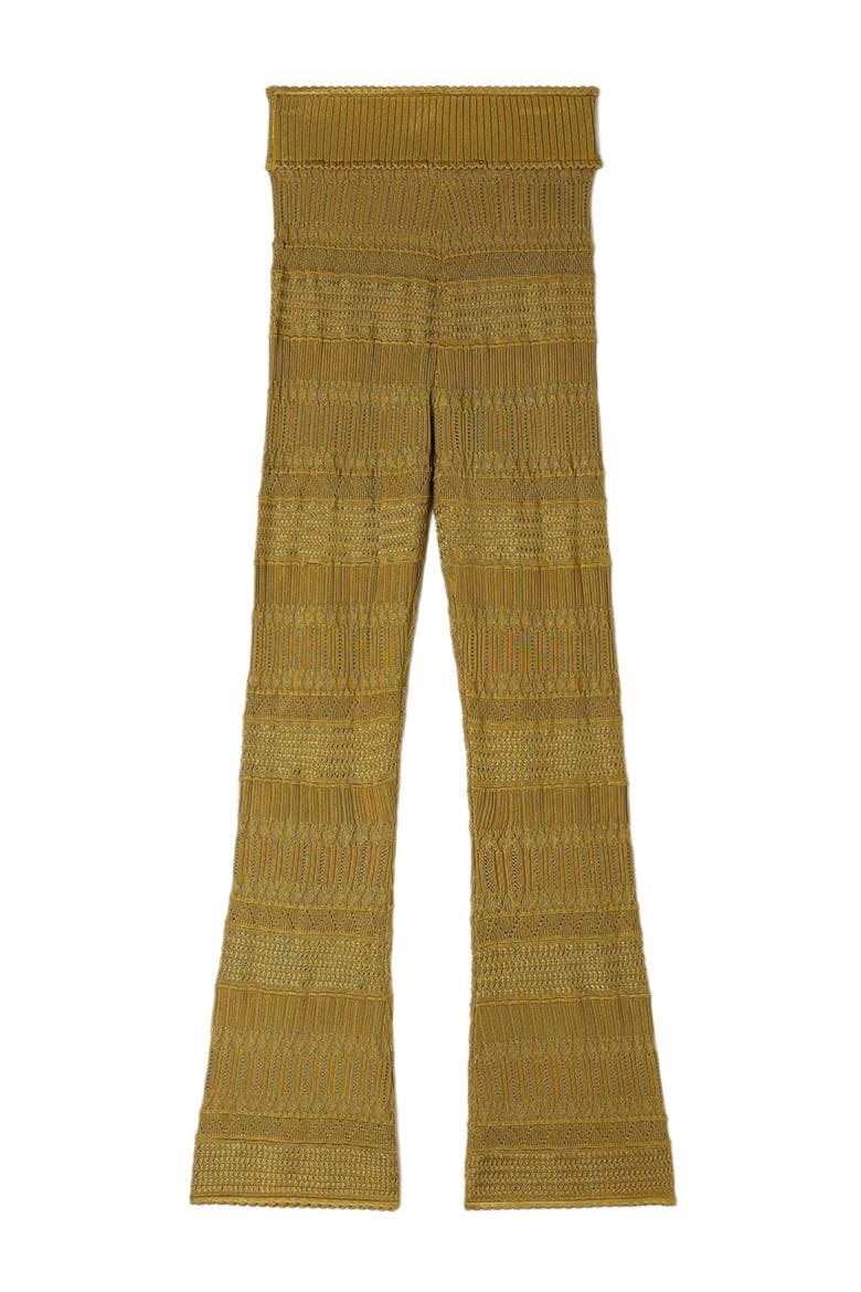 Pointelle knit trousers, Alternate, color, Olive
