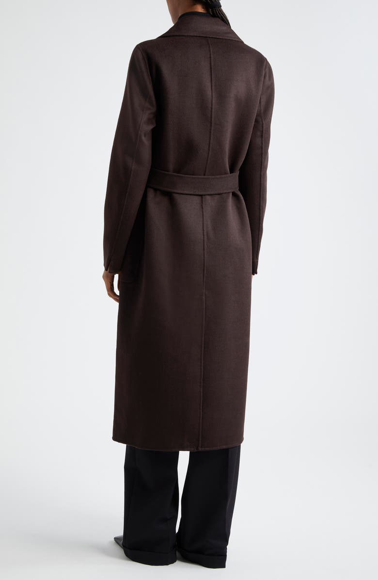 Reiss Lucia Tie Waist Wool Blend Coat, Alternate, color, Chocolate
