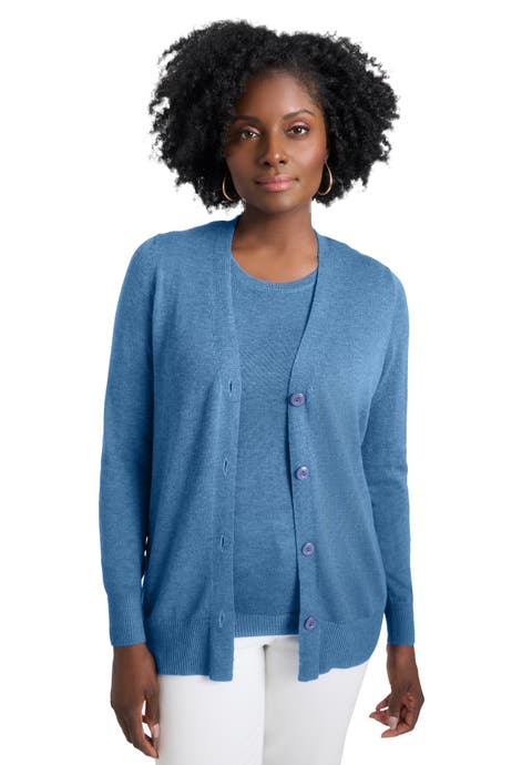Button Front Cashmere Cardigan (Plus Available)