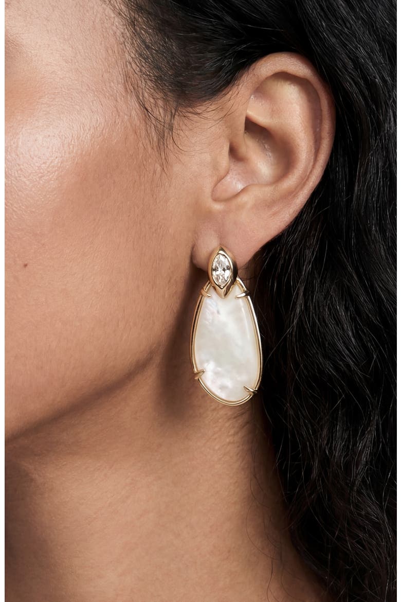 Majestic Stone Drop Earrings, Alternate, color, BONE