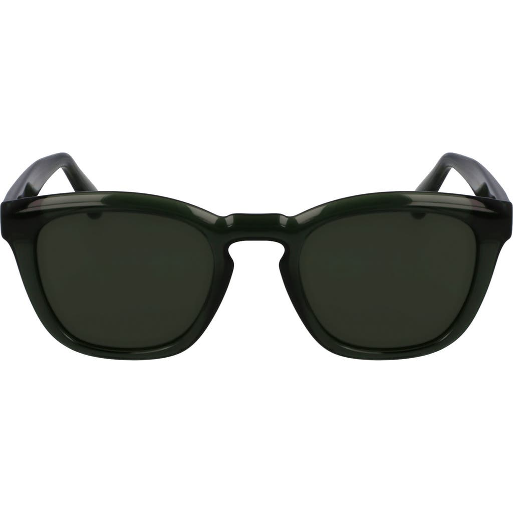 Ferragamo 50mm Modified Rectangular Sunglasses In Transparent Khaki