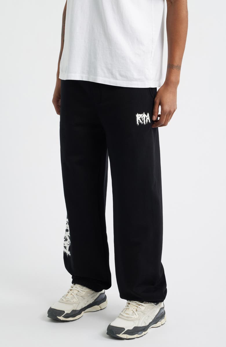 RtA Rafa Cyber Frequencies Oversize Sweatpants, Alternate, color, Black Cyber