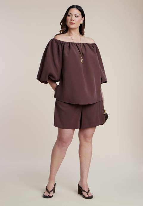 Peached Fabric Pull-On Short (Plus)