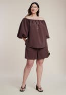 ELOQUII Peached Fabric Pull-On Short