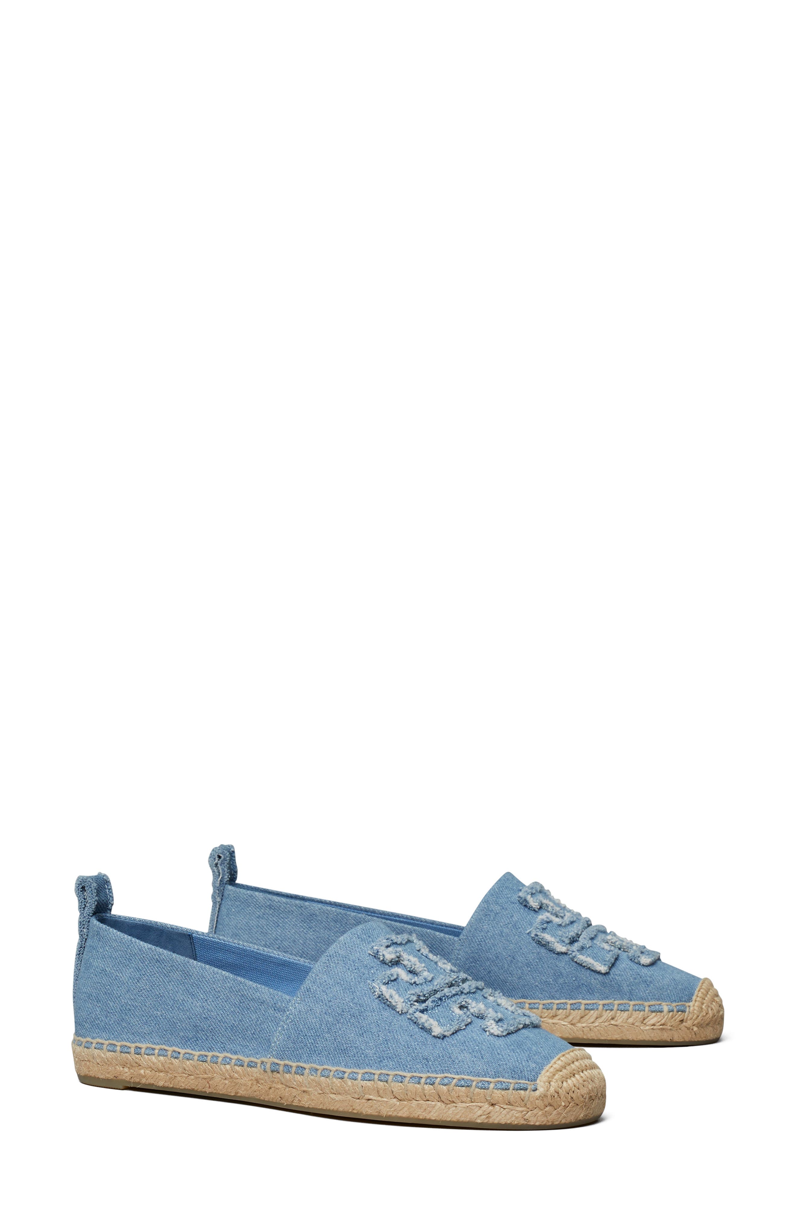 Double T Espadrille Flat, Main, color, DENIM