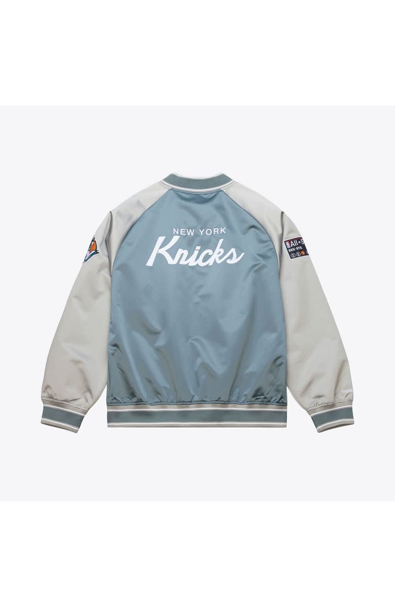 Mitchell & Ness Men's Mitchell & Ness Blue/Silver New York Knicks Thunderstorm Lightweight Satin Full-Snap Jacket, Alternate, color, Blue