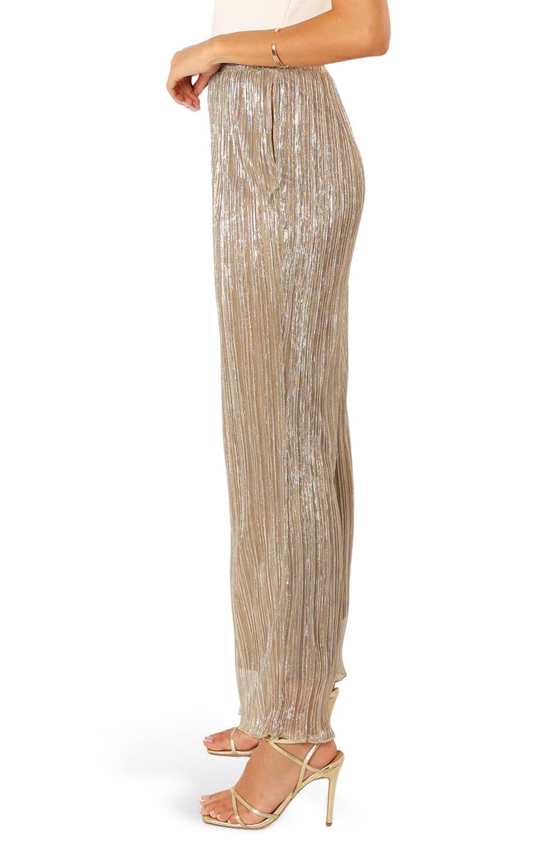 Petal & Pup Lucy Plissé Pleated Pants, Alternate, color, Silver