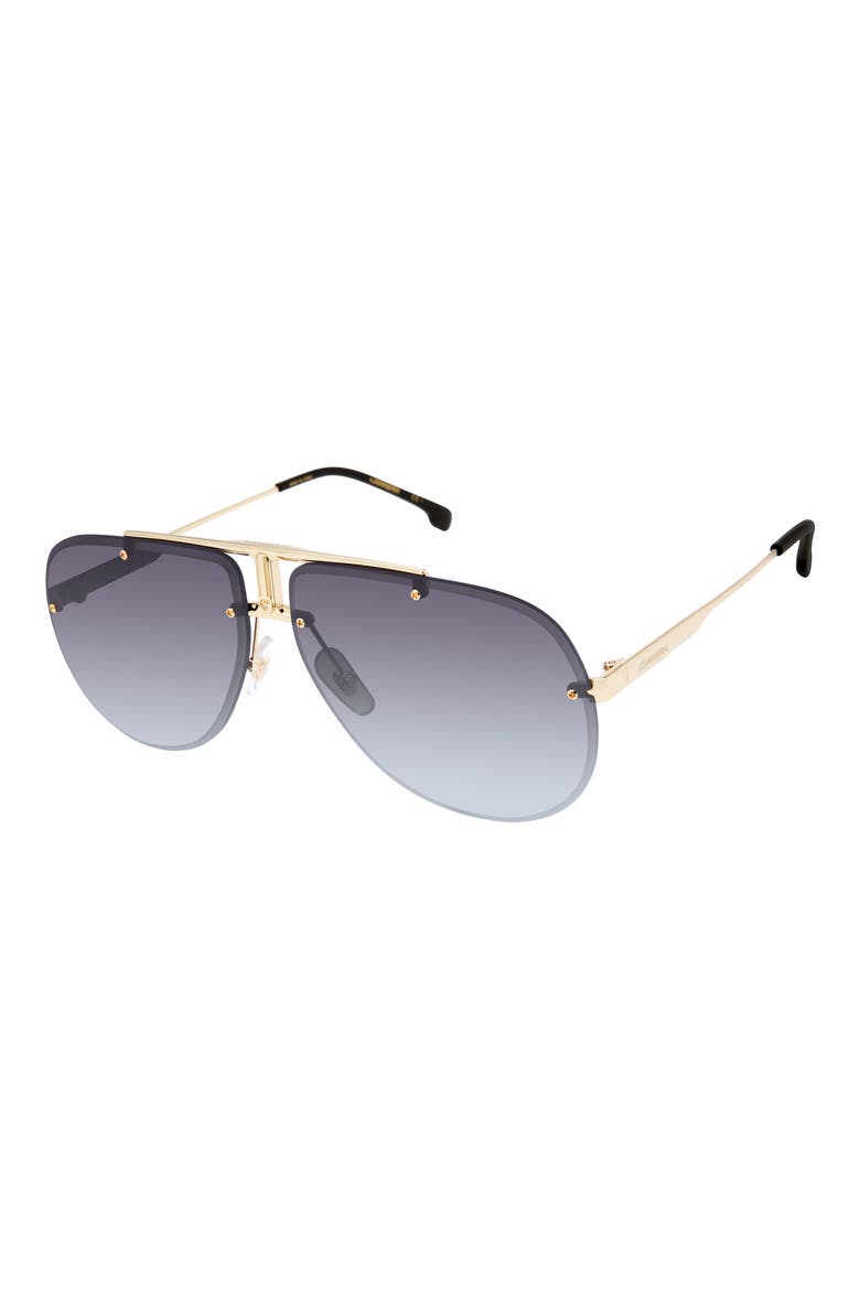 65mm Gradient Oversize Aviator Sunglasses, Alternate, color, BLACK GOLD/ DARK GREY SF