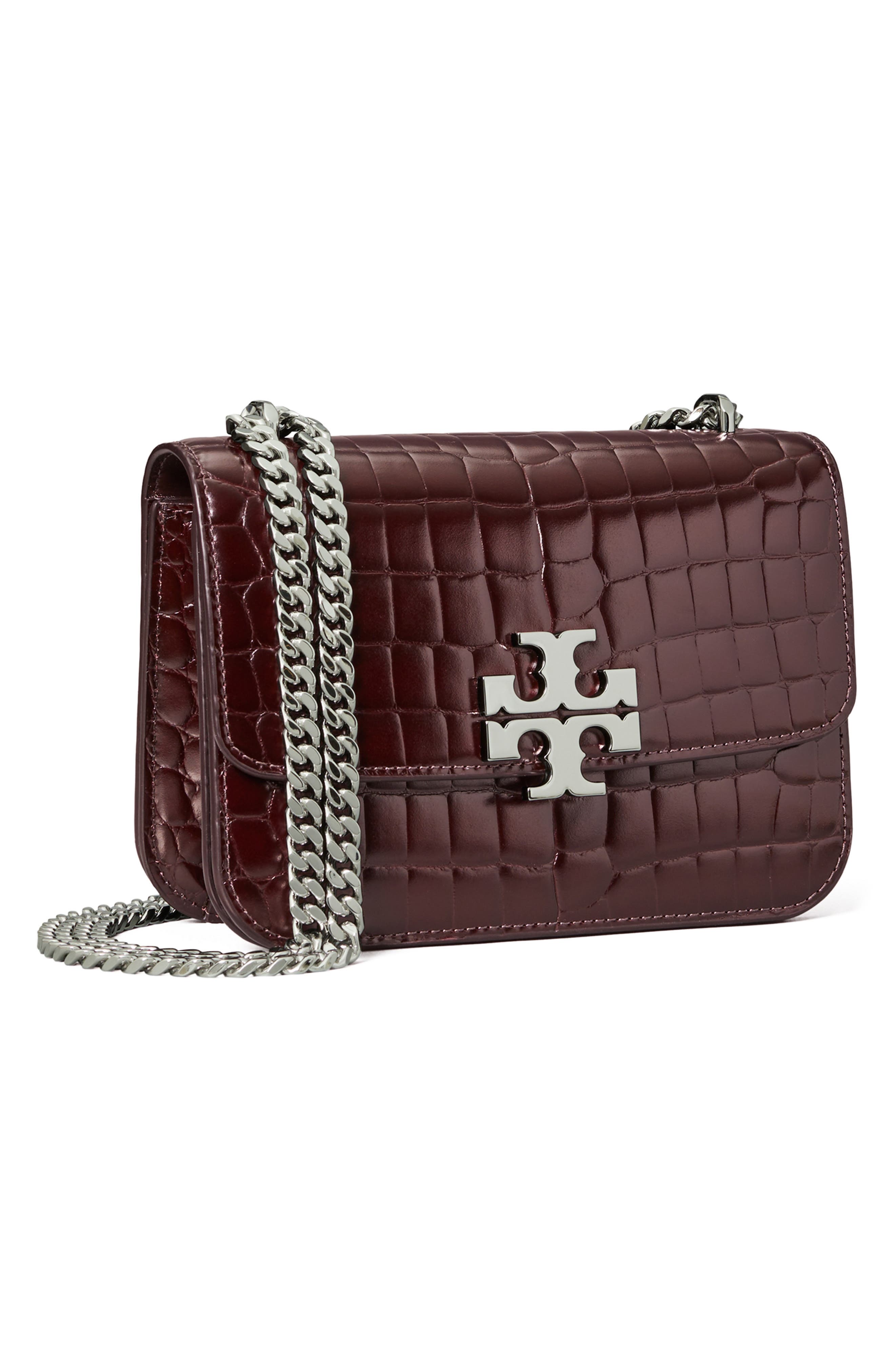 Small Eleanor Convertible Croc Embossed Leather Shoulder Bag, Alternate, color, ALBAROSSA