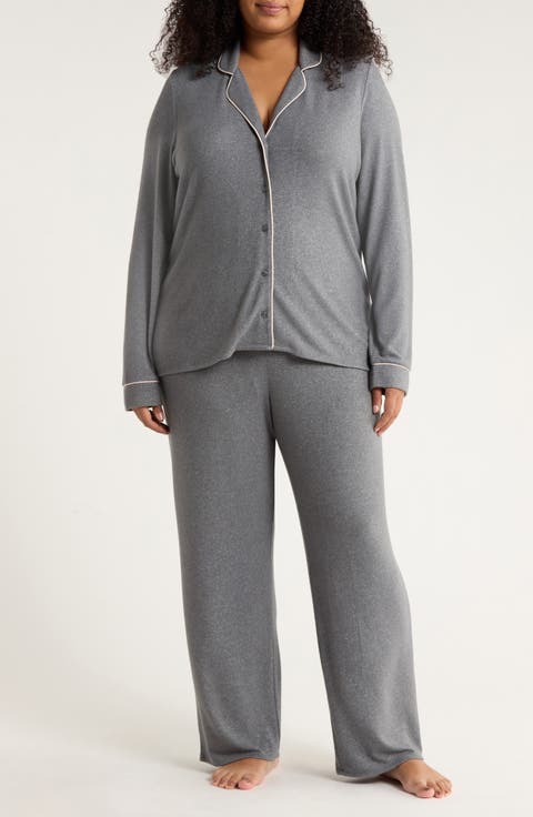 Brushed Hacci Pajamas (Plus Size)