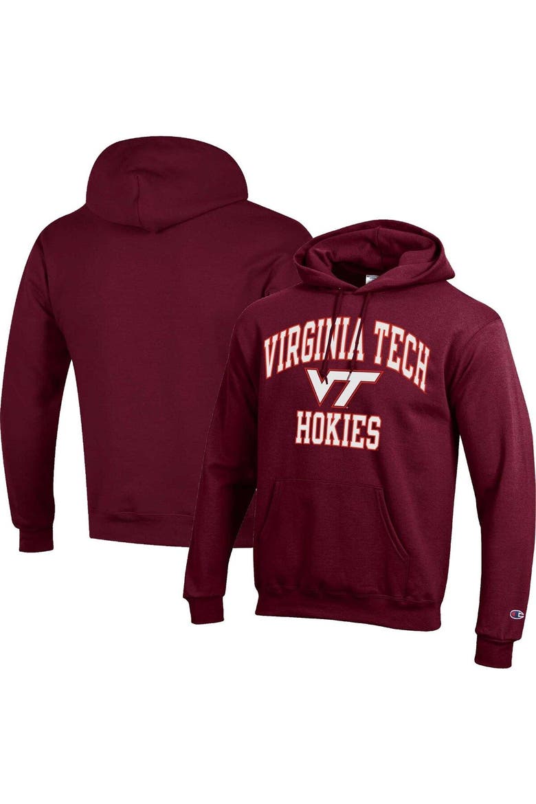Men's Champion Maroon Virginia Tech Hokies High Motor Pullover Hoodie, Main, color, Maroon