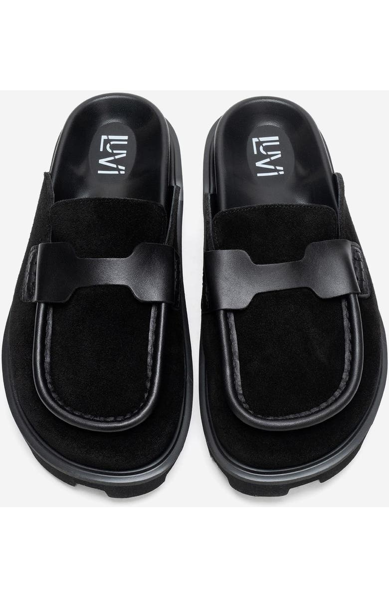 Forever & Always Shoes Vela Leather Slipper, Alternate, color, Black Suede