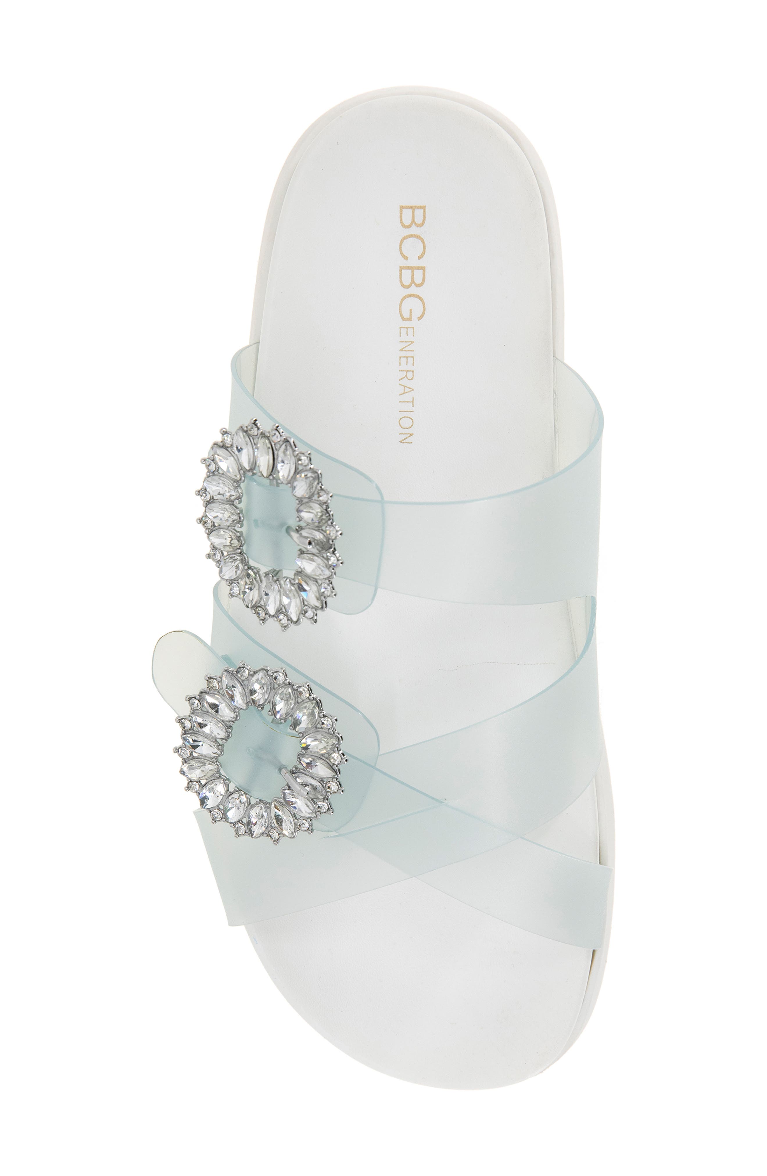 BCBGeneration Jia Rhinestone Slide Sandal, Alternate, color, Seafoam