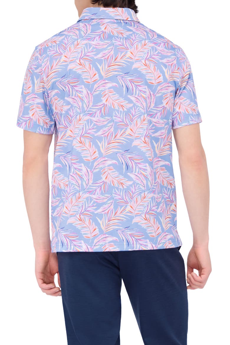 Hendrix Digital Leaf Print Pima Cotton Polo, Alternate, color, SKY