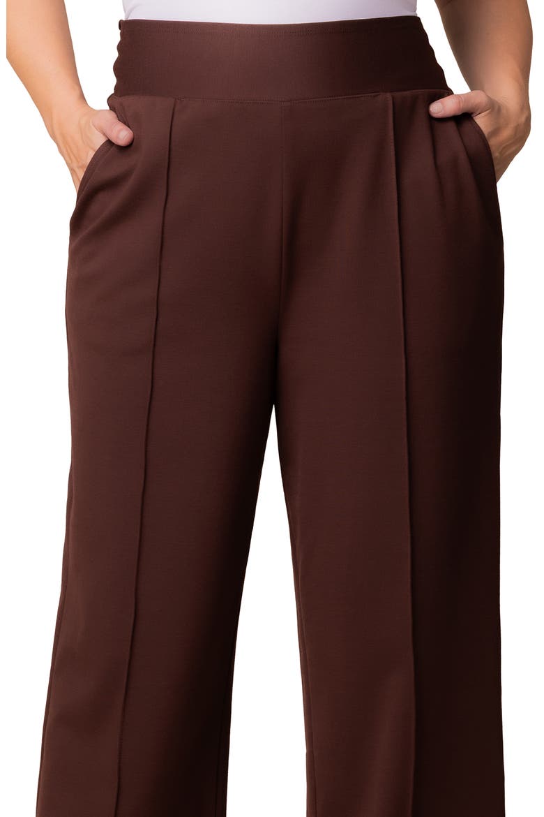 High Waist Wide Leg Ponte Pants, Alternate, color, CHOCOLATE