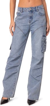 EDIKTED Winslow Straight Leg Cargo Jeans