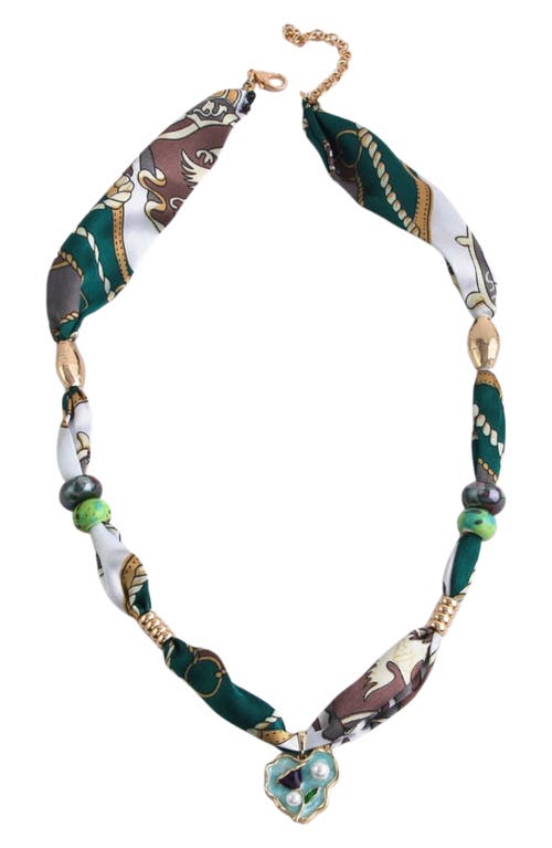 Macrae & Co . Eden Scarf Pendant Necklace In Multi