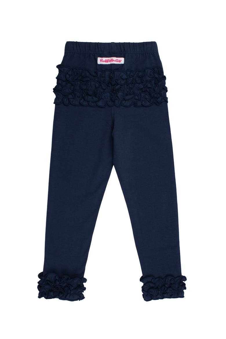 Baby Girls Ruffle Leggings with Signature Rear Ruffles, Main, color, Dark Navy