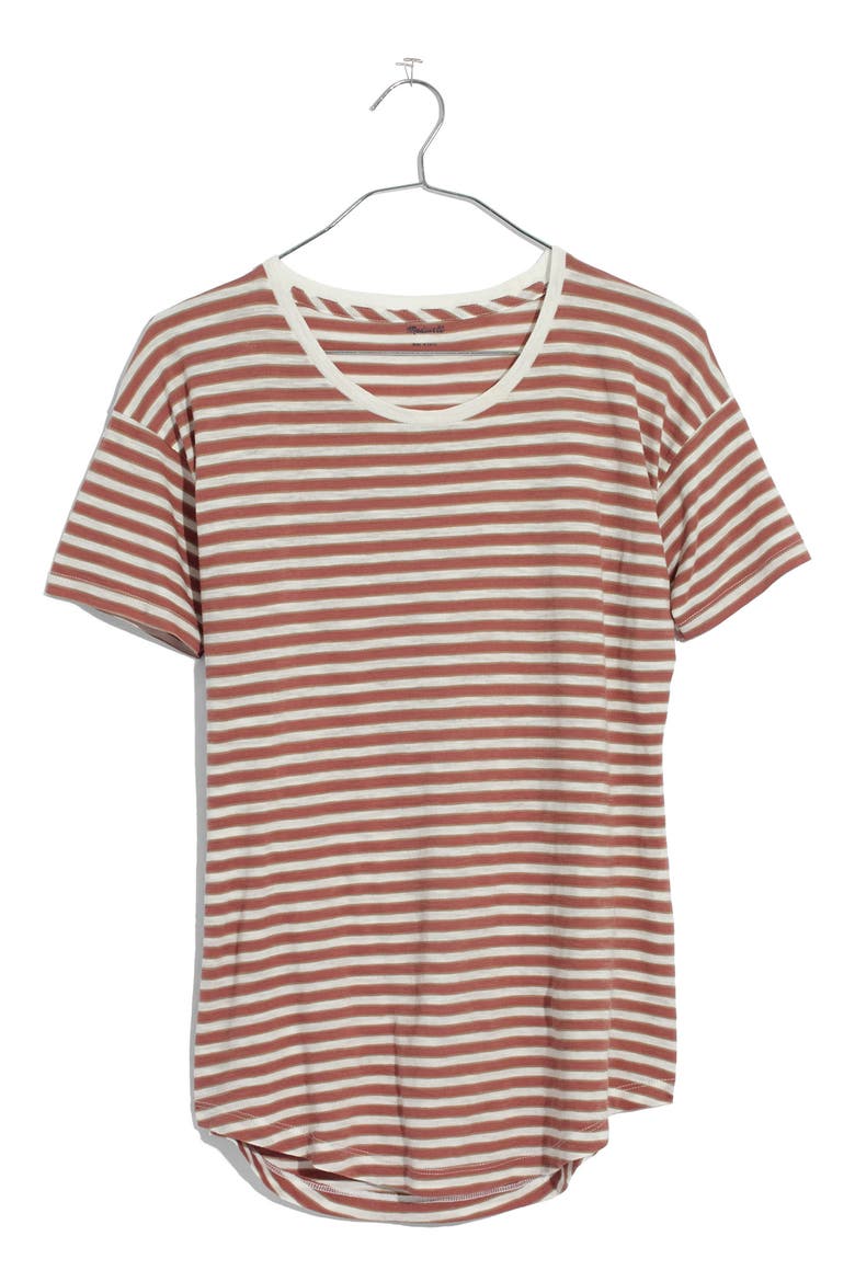 Whisper Cotton Stripe Tee, Alternate, color, DRIED PETAL