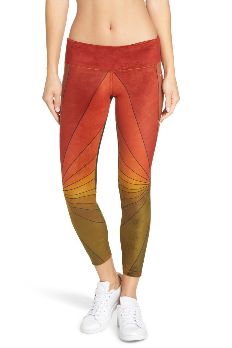 Rainbow Sunburst Velour Leggings, Main, color, RAINBOW