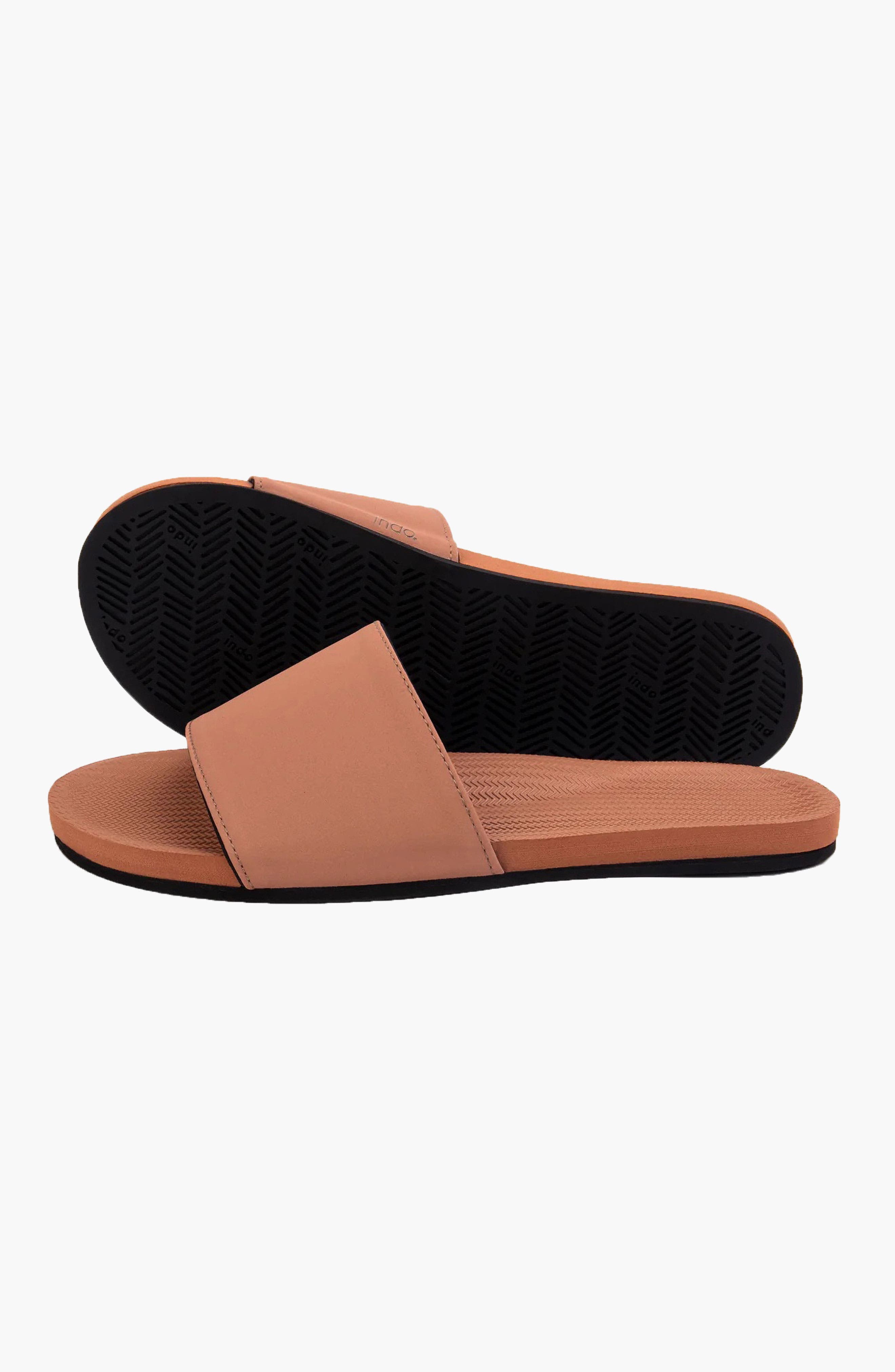 Responsibly-Made Tire Sole Slide Sandals, Alternate, color, Rust