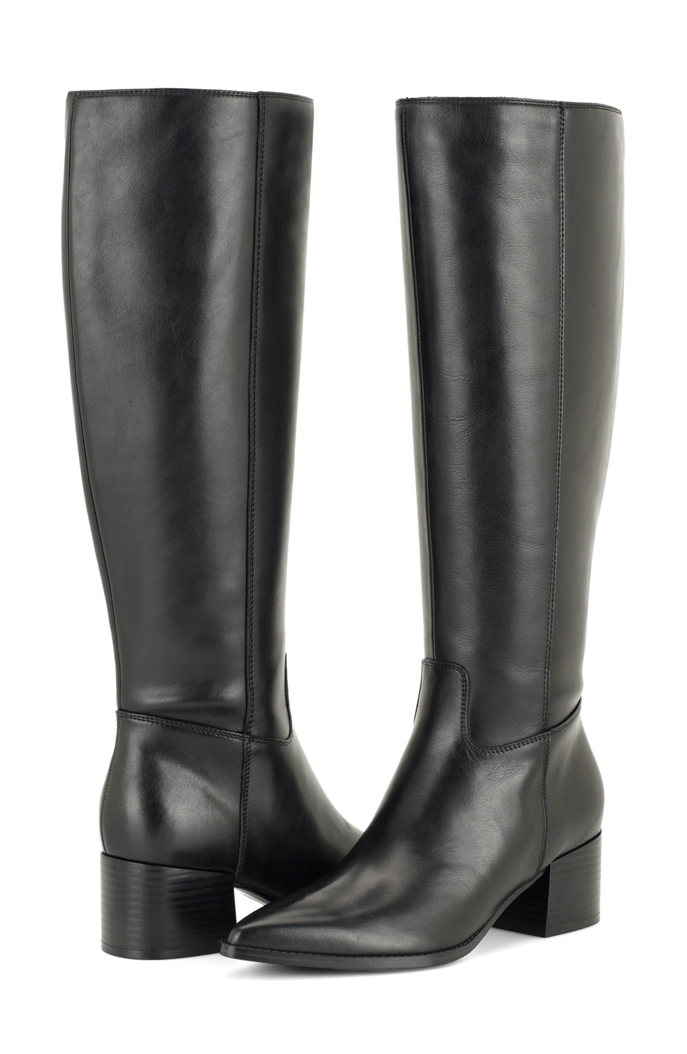 Bridgit Faux Leather Knee High Boot, Alternate, color, BLK01