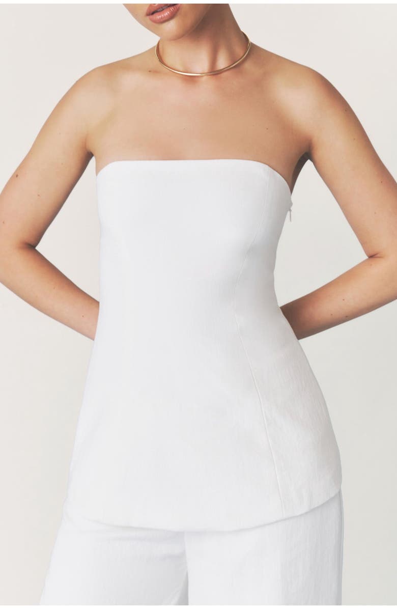 Six Stories Verity Tailored Bandeau Longline Top, Alternate, color, White